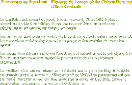 Bienvenue au Hornihof - Elevage